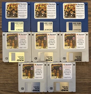 Vintage Apple Macintosh Games Indiana Jones Last Crusade & The Fate Of Atlantis - Picture 1 of 1