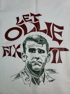 Vintage NOS "Let Ollie Fix It" Oliver North Bandana Flag white cotton 22" x 22" - Picture 1 of 6