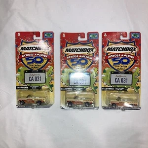 3 Matchbox Across America California 1955 Chevrolet Bel Air 1/64 Diecast - Picture 1 of 8