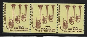 US Scott #1614, Strip of 3 1976 Saxhorn 7.7c FVF MNH - Picture 1 of 1