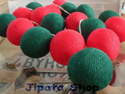 Red-Green Yarn Ball Party-Wedding-Decoration Christmas 110V Light String  - Image 1 of 4