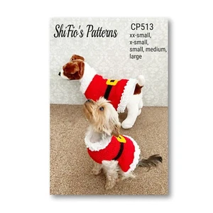 Crochet Pattern for Mrs Santa Claus Dog Dress- PRINTED - CP513 - Picture 1 of 10