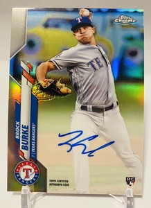 BROCK BURKE 2020 TOPPS CHROME REFRACTOR AUTO RC /499 TEXAS RANGERS