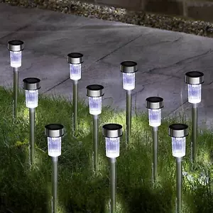 Solar Lights Outdoor Garden Solar Stake lights Patio Pathway Lighting 10 Pieces - Picture 1 of 7