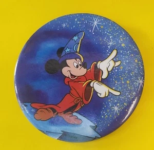 Vintage 3" Walt Disney Fantasia Mickey Mouse Wizard Sorcerer Button - Picture 1 of 3