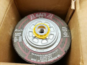 10 x UA Sait 4 1/2" x 1/4 A24N Eisenmetall Trennwinkelschleifscheibe BF-DS - Bild 1 von 2