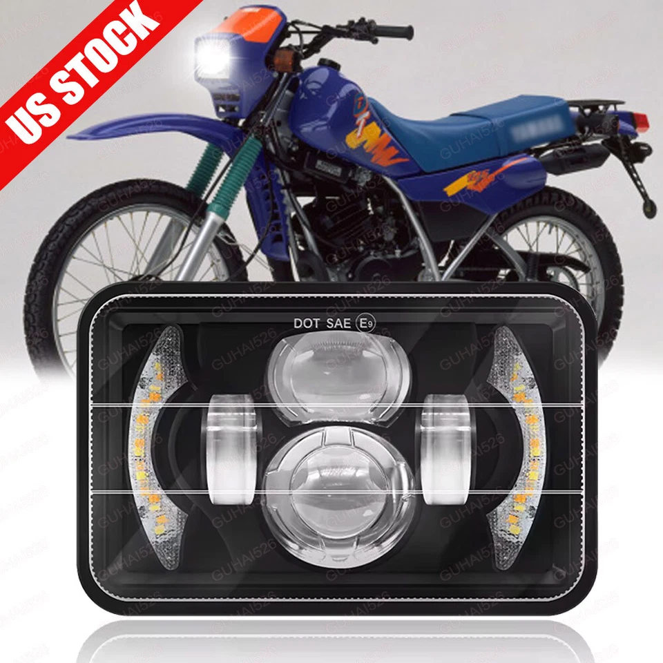 Faro LED cuadrado de 4x6" para motocicleta haz alto H4 para YAMAHA TW200 DT 125 RE Foto 1 de 4