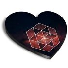 Heart MDF Magnets - Geometric Red Space Nebula Space NASA #8835