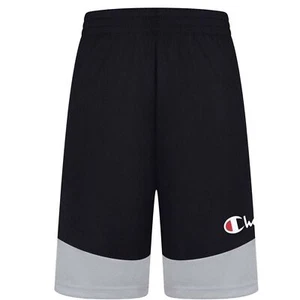 New Champion Black & Oxford Heather Color Block Mesh Short Pants For Boys Size 6 - Picture 1 of 6