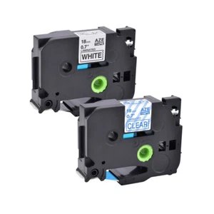 2PK 18mm*8m Compatible with Brother TZ 241 TZ 143 Label Tapes PT-1300 P-Touch - Afbeelding 1 van 19