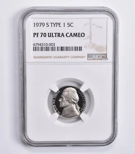 PF70 UCam 1979-S Type 1 Jefferson Nickel 5c NGC Brown Label - Picture 1 of 5