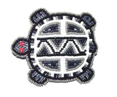 Cordón Tortuga Con Cuentas 3.5" W x 3" L Respaldo Cuero Clip Francés Regalia #32 Foto 1 de 3