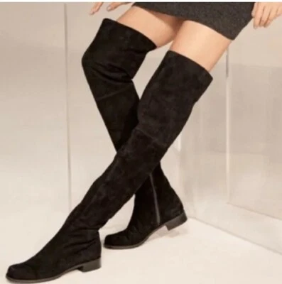 Stuart Weitzman HILO Gamuza Negra OTK Sobre la Rodilla Para Mujer Talla M6.0 Nuevo en Caja $875 Foto 1 de 4