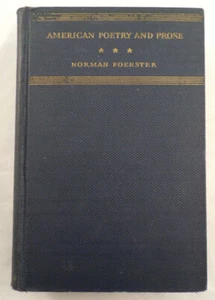 American Poetry And Prose HB Book By Norman Foerster 1934 Hc Hb Poems - Imagen 1 de 6