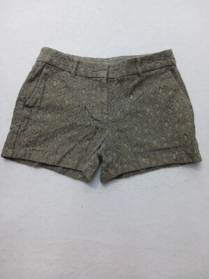 Ann Taylor LOFT Women Shorts 2 Olive Lace Floral Casual Dressy Outfit - Image 1 of 4