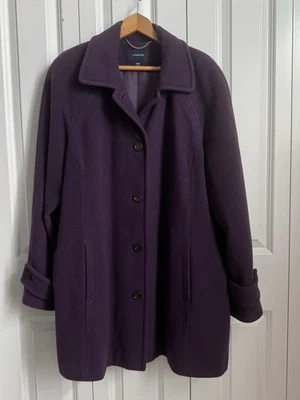 Chaqueta de abrigo Lands End para mujer ciruela púrpura mezcla de lana guisante Foto 1 de 4