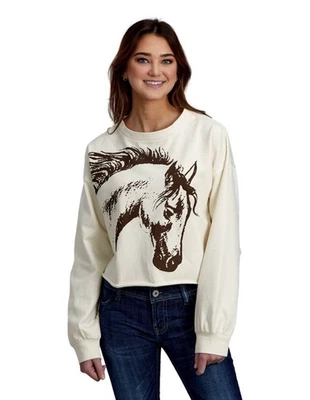 Sudadera Roper Western para mujer caballo blanca 03-038-0513-6132 WH Foto 1 de 2