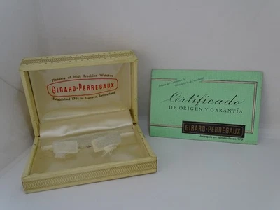Caja de reloj Girard Perregaux y garantía en blanco, vintage años 60  Foto 1 de 4