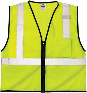 - 1519 Lime Economy Series Zipper Front Mesh Vest - Large - X-Large - Picture 1 of 1