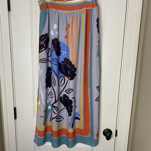 Maxi gonna Maeve Anthropologie Plein Air M Artsy floreale colorblock Boho Festival - Foto 1 di 12