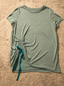 Camicia donna manica corta St. John's Bay taglia XL verde con fiocco laterale a grappolo - Foto 1 di 6