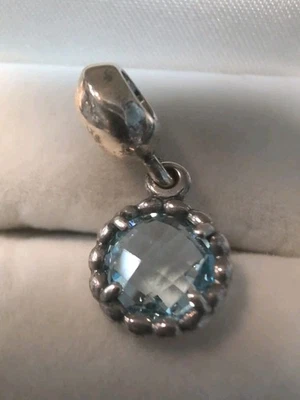 Pandora .925 Sterling Silver &Blue Topaz Cool Breeze Dangle Charm - Image 1 of 4