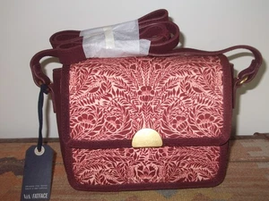 Fat Face 'VA Floral Bouquet Bag' Borgoña Rojo Gamuza Correa de Hombro Larga Nuevo - Imagen 1 de 8