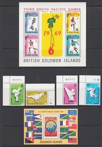 Solomon Islands Sc 201a, 272-276, 449 MNH. 1969-81 issues, 3 diff, fresh, VF - Picture 1 of 1