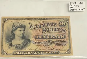 Fractional Currency - Fourth Issue - 10 Cents - Fr-1257 - 1869-1875 CU - Picture 1 of 2
