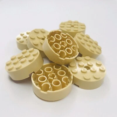 LEGO Parts 87081 Tan 4x4 Round Brick with Hole - Lot of 10 - New - Image 1 of 4