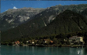 Bönigen am Brienzersee Kanton Bern Schweiz AK ~1960/70 Gesamtansicht See Berge - Picture 1 of 2