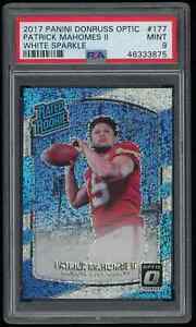2017 PANINI DONRUSS OPTIC PATRICK MAHOMES WHITE SPARKLE PSA 9