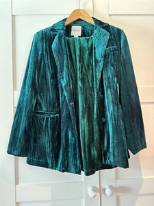 Extro & Vert petite dark green velvet flared trouser suit - BNWT - Picture 1 of 18