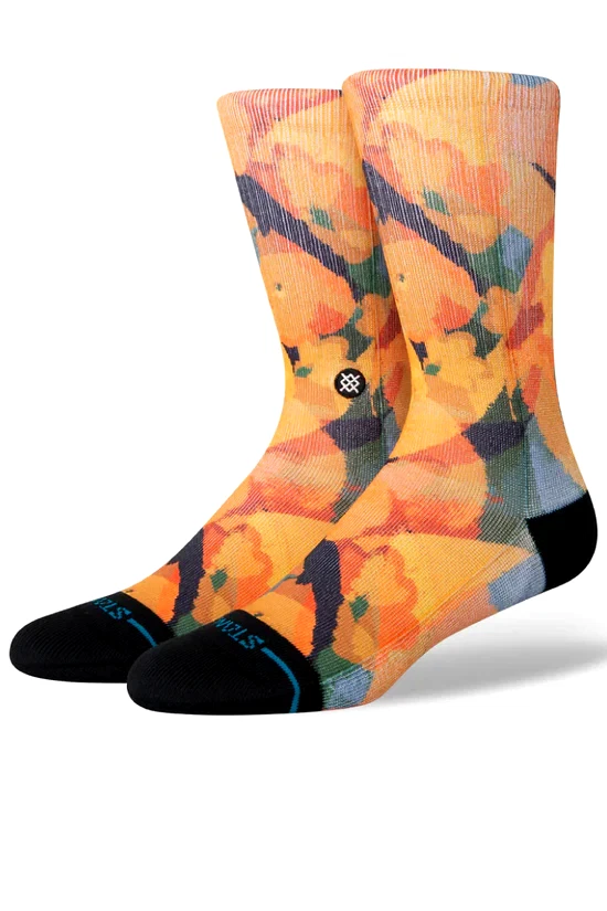 Stance Adulto Negro Naranja Crew Poliéster Cojín Floral Llaves Calcetines Informales L 9-13 Foto 1 de 1