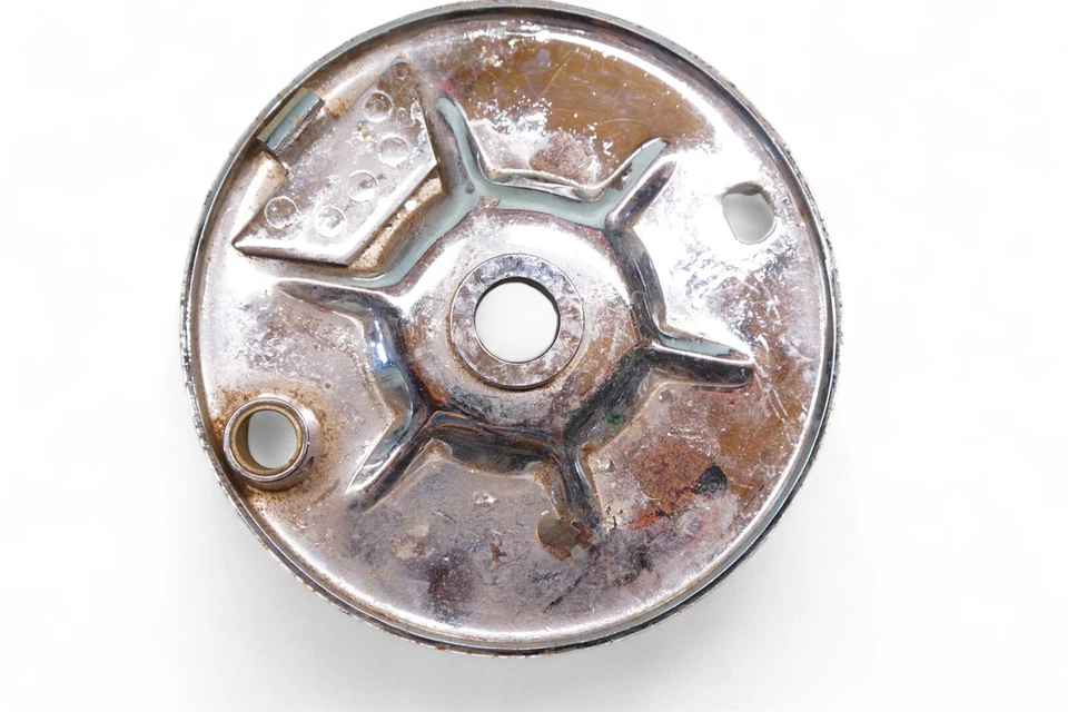 Placa de respaldo de freno de tambor trasero Harley Davidson Panhead Knucklehead cromada *2864 Foto 1 de 4