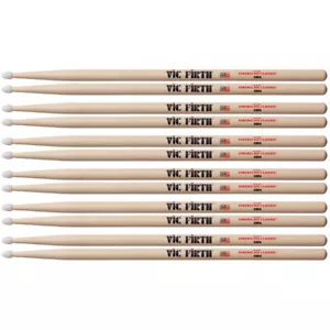 6 Pairs Vic Firth 5B Nylon Tip American Classic Hickory Drumsticks - Picture 1 of 1