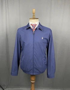 Chaqueta de bombardero Harrington Polo Ralph Lauren para hombre con cuello azul talla L - Imagen 1 de 13