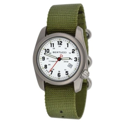 Bertucci A-2T Original Classic Men White Dial Green Strap Quartz Watch 12121 - Image 1 of 2