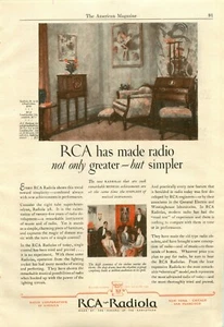 Anuncio impreso vintage RCA Radiola 1927 "no solo mayor - sino más simple" - Imagen 1 de 1