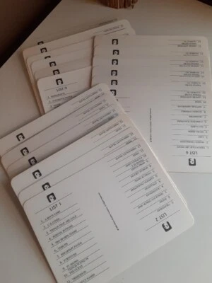 Scattergories Game ~ 1988 ~ Replacement Category Cards ~ 18 Cards Complete Set - Image 1 of 2