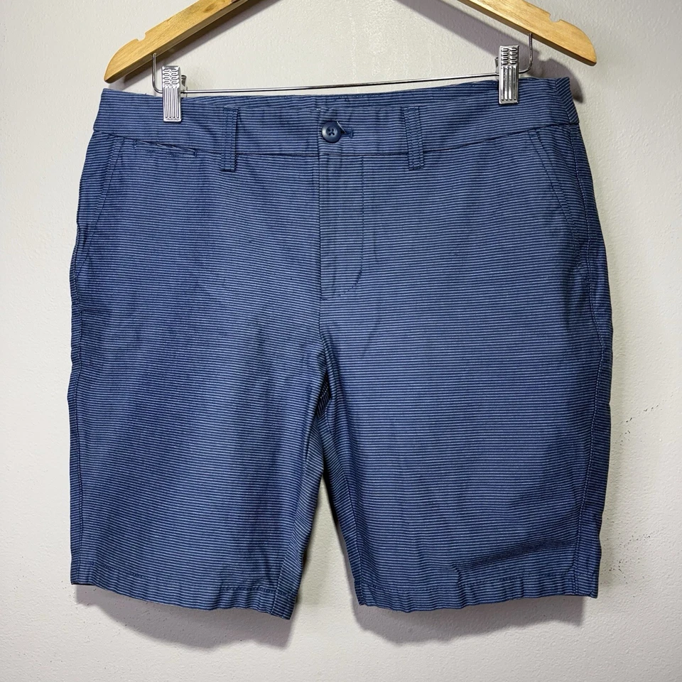 Bermudas Khakis by Gap City 10 pulgadas azul y blanco a rayas para mujer talla 10 Foto 1 de 4