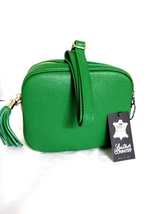 ITALIAN PEBBLED GRAIN LEATHER SHOULDER BAG CROSSBODY BAG PURSE - MADE IN ITALY - Picture 1 of 10