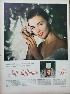 Esmalte de uñas vintage 1947 brillo impresión anuncio decoración artística efímera - Imagen 1 de 1