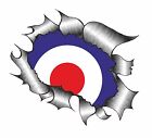 Large Classic Ripped Torn Metal Rip & Raf Mod Style Roundel Vinyl Car Sticker