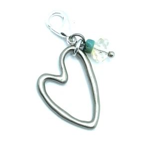 Brighton Art & Soul HERZ Umriss Liebe Türkis Perle individuell Silber Charm - Bild 1 von 6