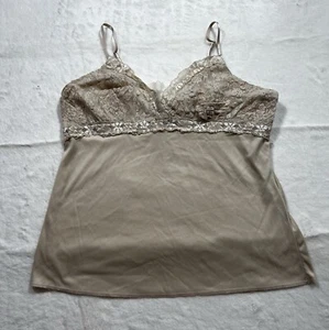 Y2K Cream Lace Babydoll Tank Cami X-Large Coquette Cottagecore Boho Chic Retro - Picture 1 of 5