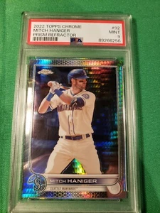 2022 Topps Chrome MITCH HANIGER #92 Prism Refractor Baseball PSA Graded MINT 9 - Picture 1 of 8