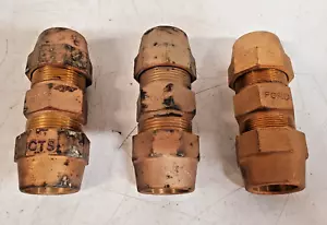 3 Quantity of Ford 1" Brass Compression Couplers Water Service Ranger (3 Qty) - Picture 1 of 14