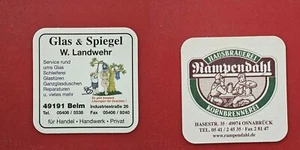 Rampendahl Osnabrück Glas&Spiegel Brauerei Bierdeckel Coaster Beermat - Picture 1 of 1