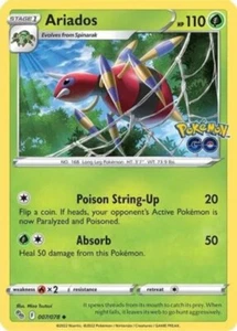 x4 Ariados - 007/078 - Uncommon - Reverse Holo Pokemon Pokemon GO M/NM - Picture 1 of 1